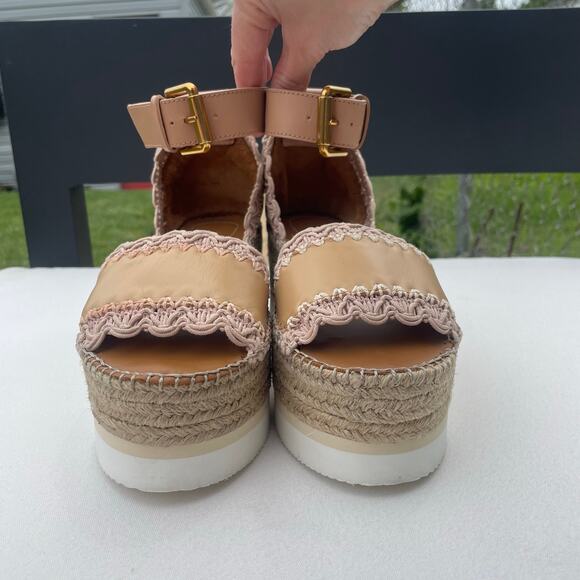 See by Chloé Glyn Espadrille Sandals Sand Size 37 (US 6.5) - Picture 5 of 10